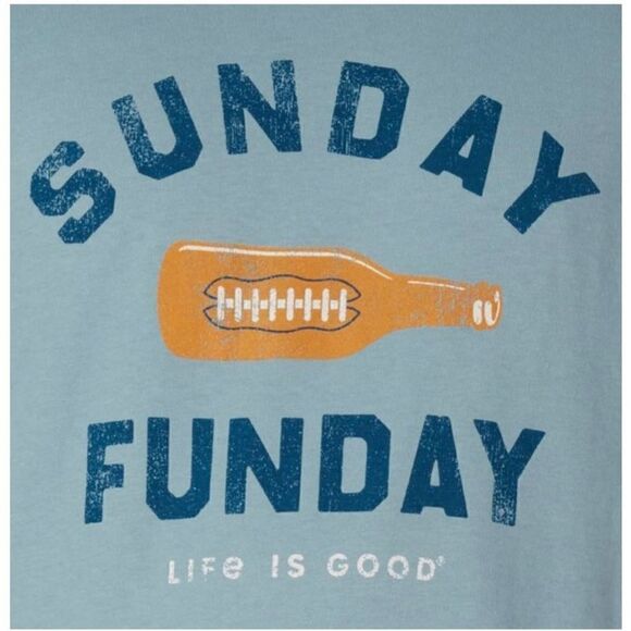 LIFE IS GOOD MEN’S XXLarge Sunday Fun Day Print Logo Solid T-Shirt - Picture 6 of 8